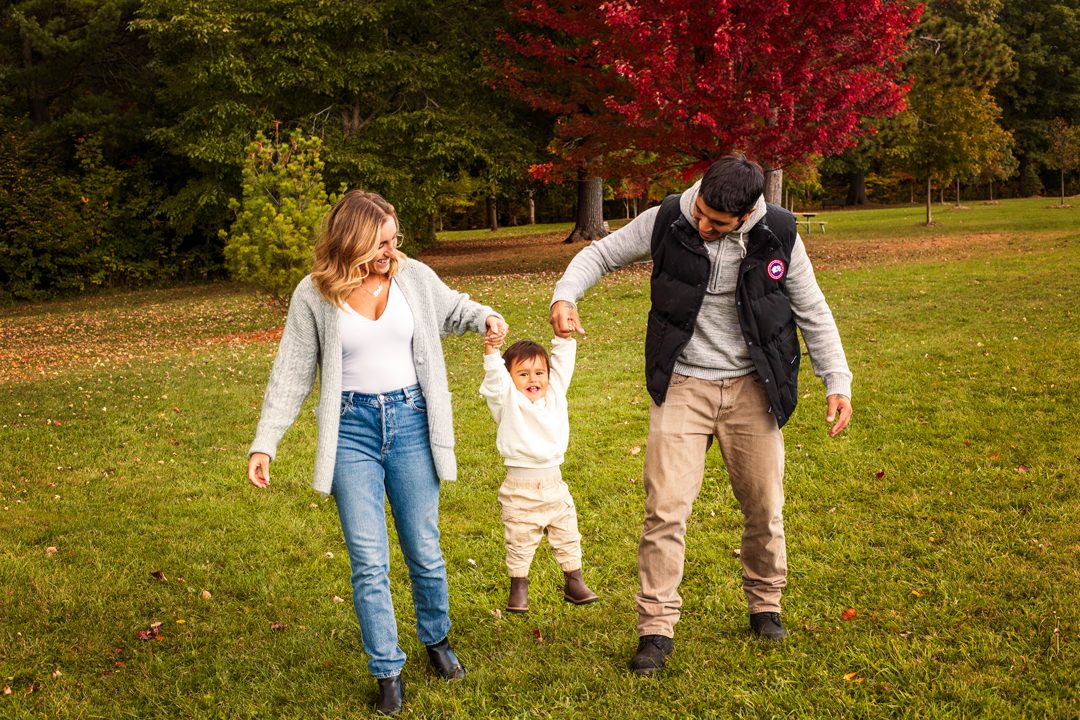 Family walking together outdoors
